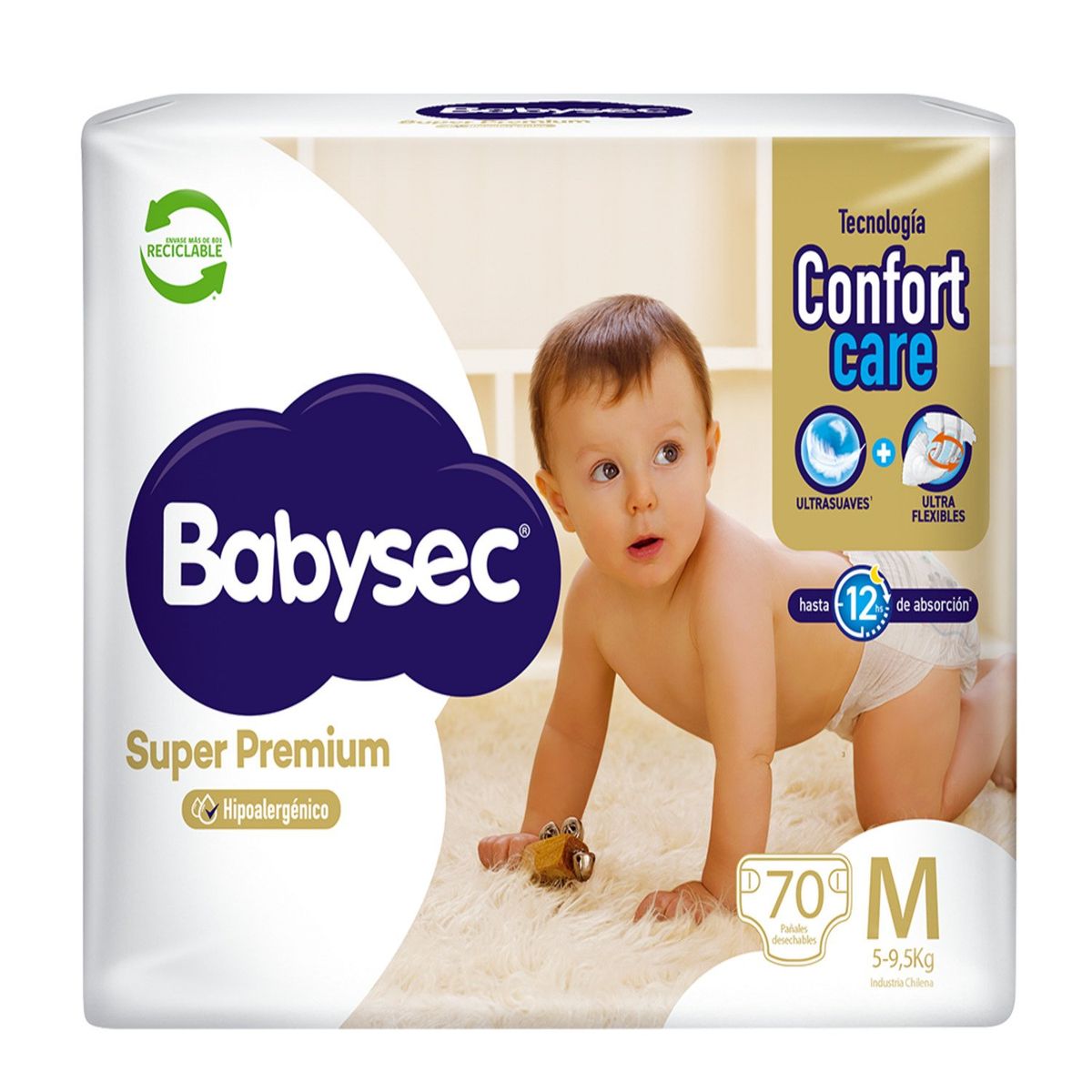 BABYSEC - Pañal Súper Premium Babysec Talla M 70 Un