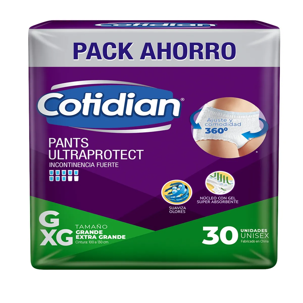 COTIDIAN - Ropa Interior Desechable Pants Ultraprotect Talla G/XG Cotidian 30 Un