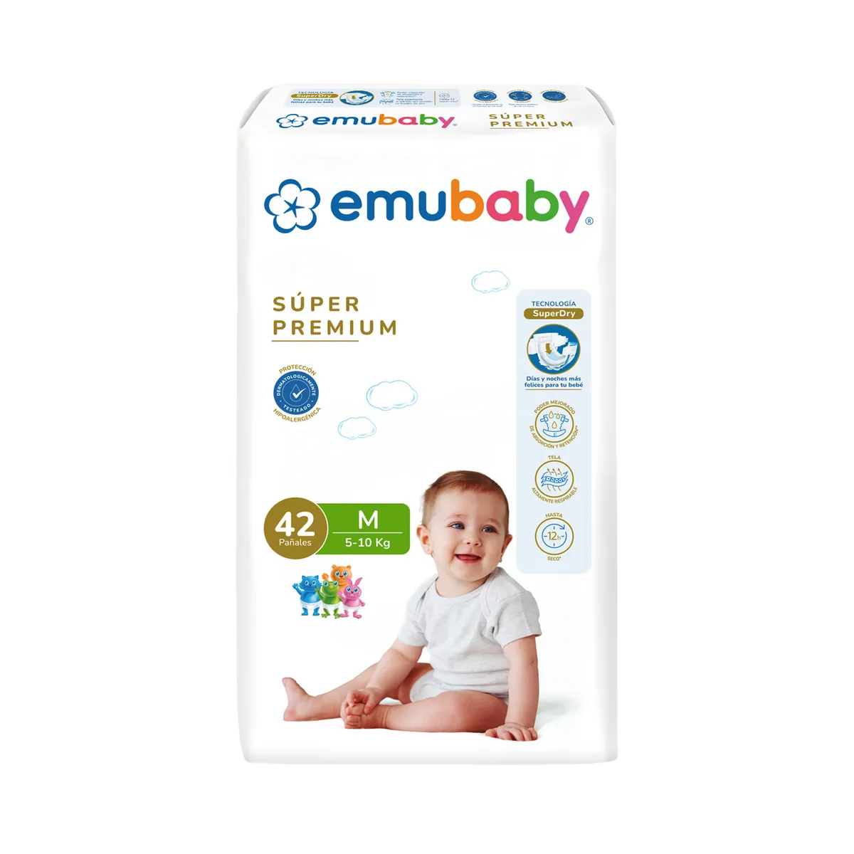 EMUBABY - Pañales Emubaby para Bebé Premium  Talla M 42 Un