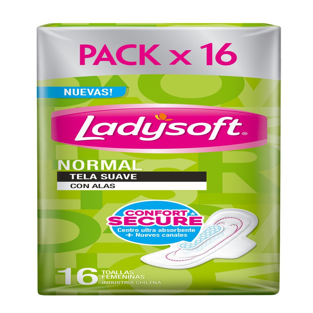 LADYSOFT - Toallas Higiénicas Ladysoft Normal Día con Alas 16 Un
