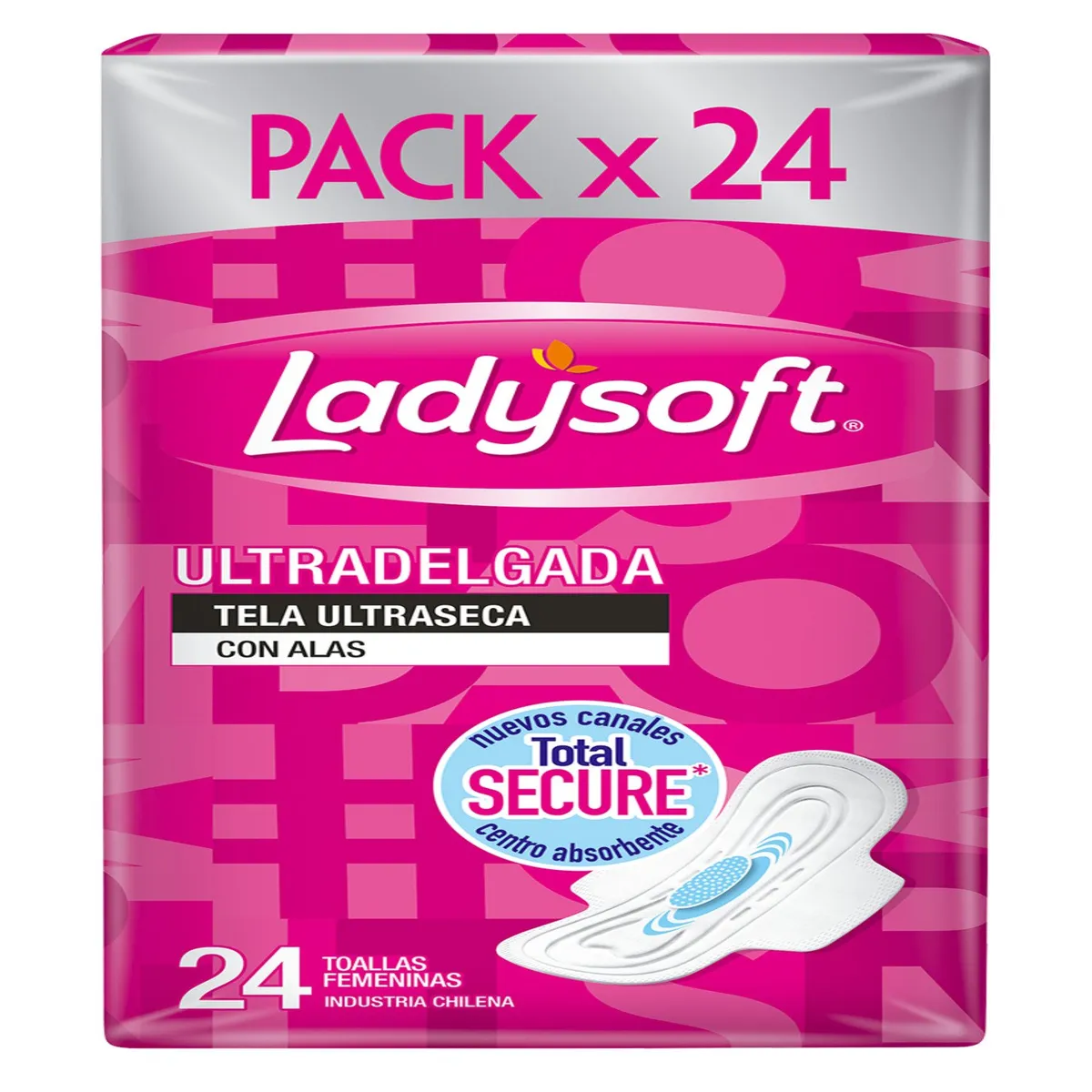 LADYSOFT - Toallas Higiénicas Ladysoft Ultradelgada Tela Malla con Alas 24 Un