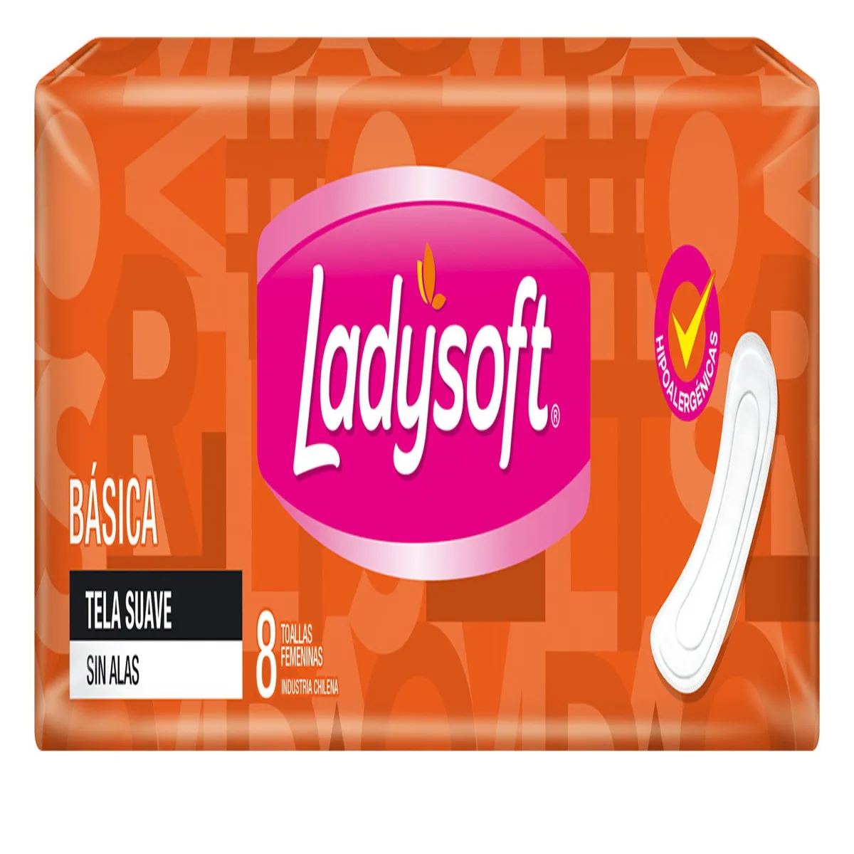 LADYSOFT - Toallas Higiénicas Ladysoft Básica Tela Suave sin Alas 8 Un