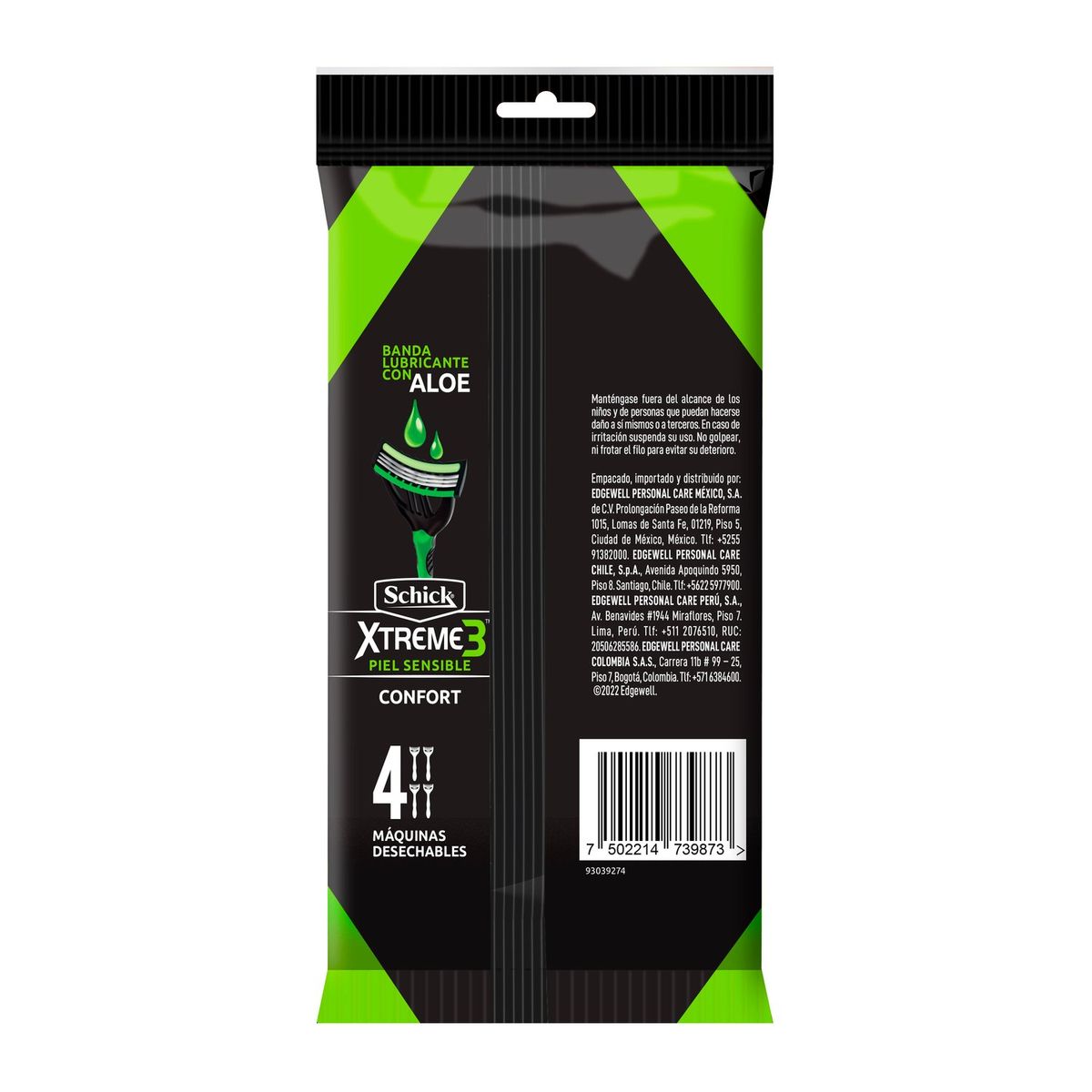 SCHICK - Máquina de Afeitar Xtreme 3 Piel Sensible Hombre Schick 4 Un