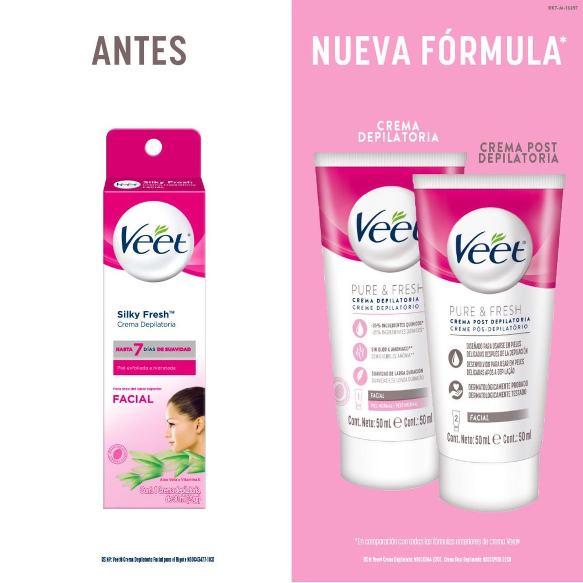 VEET - Crema Depilatoria  Veet Kit Facial para Piel Normal 100 ml