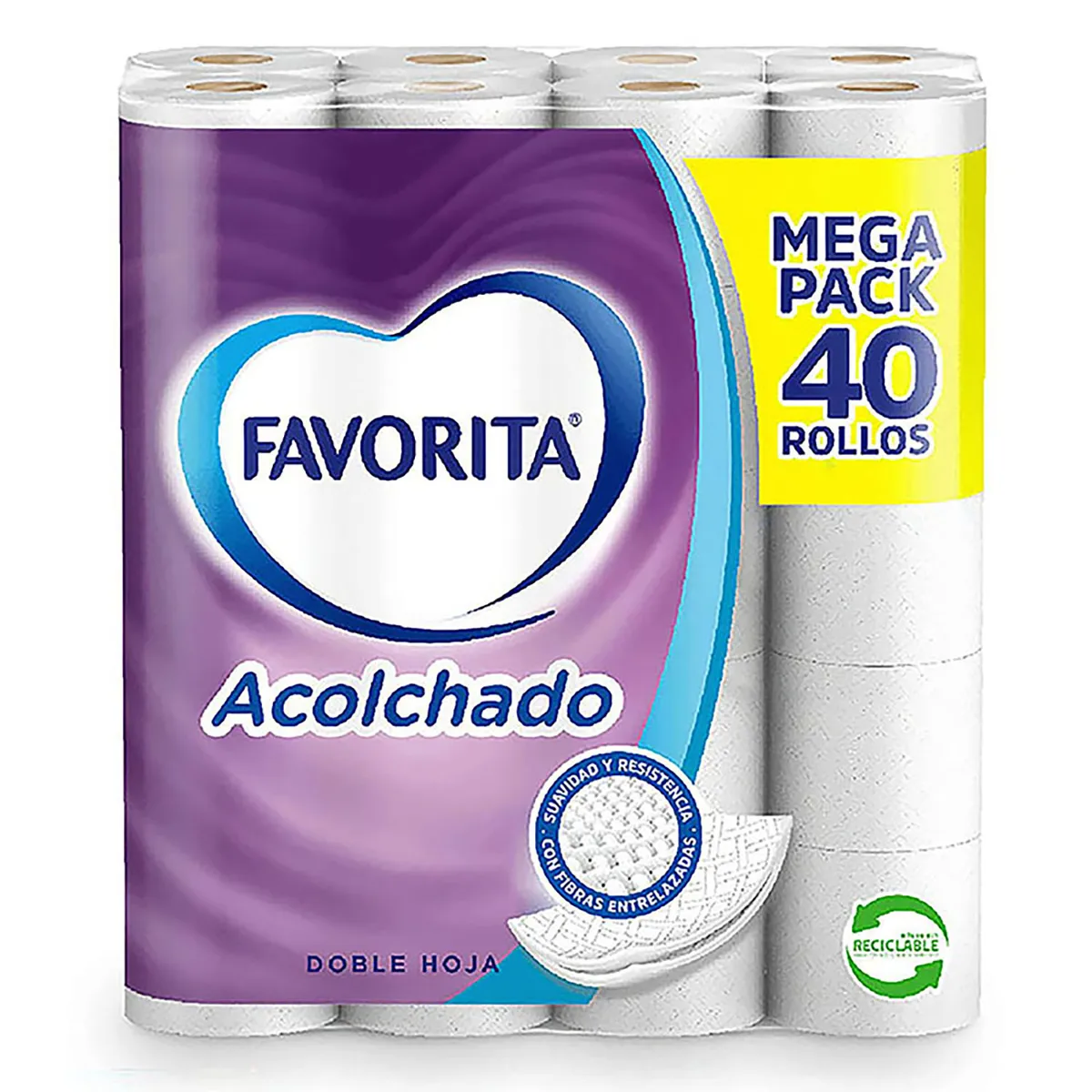 FAVORITA - Papel Higiénico Favorita Doble Hoja Acolchado 40 Un