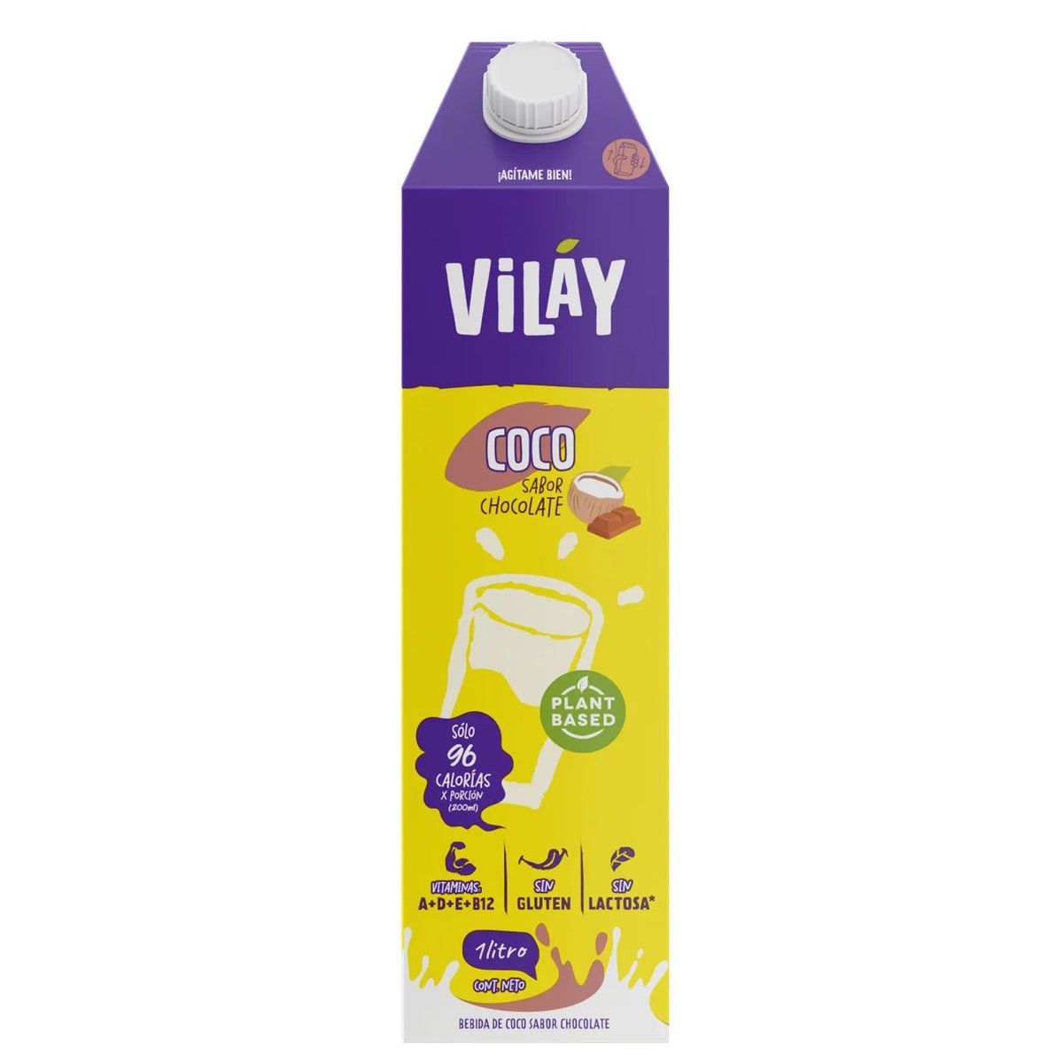 VILAY - Bebida Vegetal de Coco Sabor Chocolate Vilay 1 L
