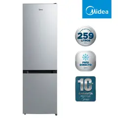 MIDEA - Refrigerador Bottom Freezer Frío Directo 259 Litros MDRB369FGE50