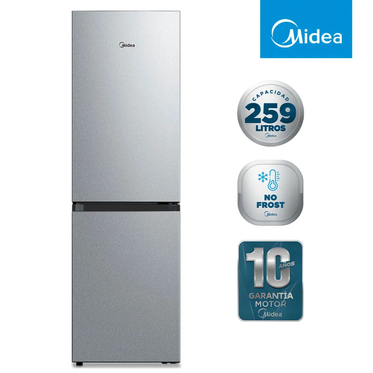 MIDEA - Refrigerador Bottom Freezer No Frost 259 Litros MDRB379FGF50