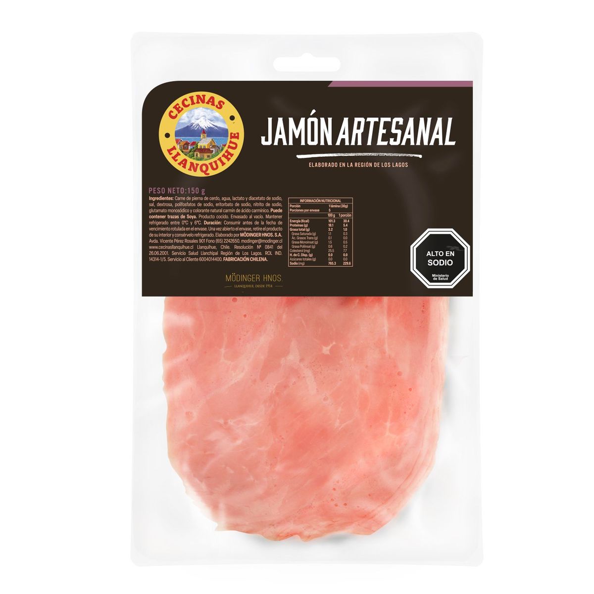LLANQUIHUE - Jamón de Pierna de Cerdo Artesanal Llanquihue 150 g