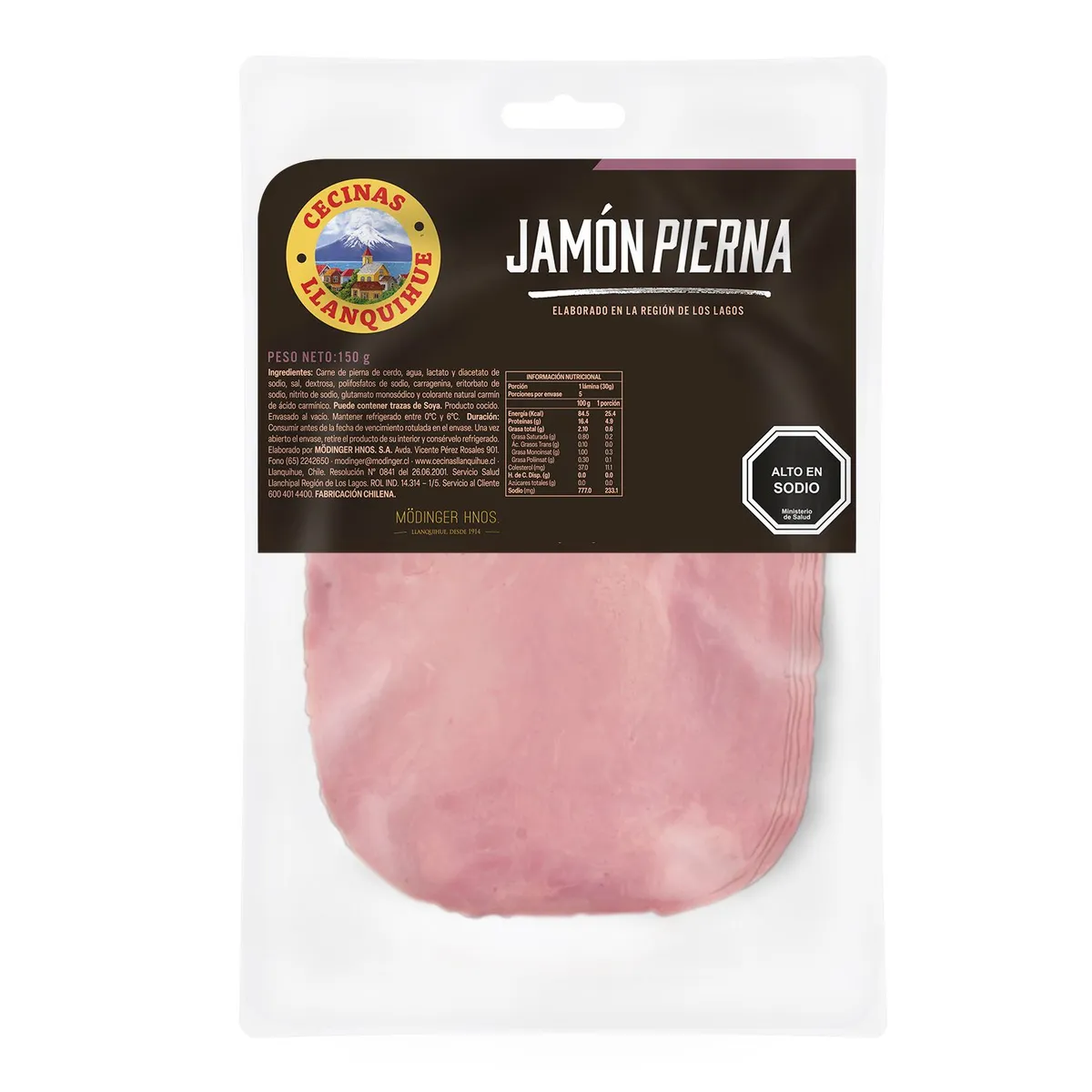 LLANQUIHUE - Jamón de Pierna Cerdo Llanquihue 150 g