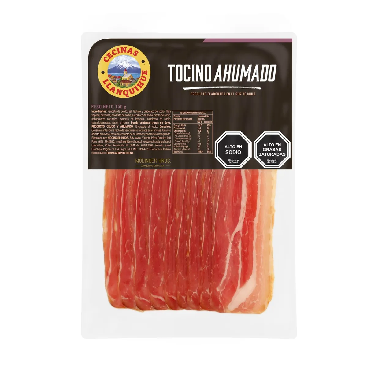 LLANQUIHUE - Tocino Ahumado Llanquihue 150 g