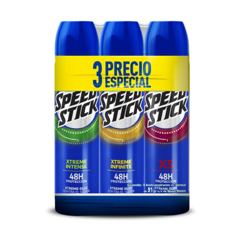 SPEED STICK - Pack Desodorante Antitranspirante Speed Stick 3 x 91 g