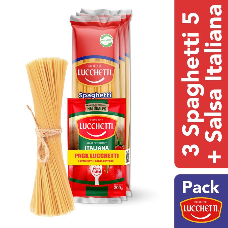 LUCCHETTI - Pack Spaghetti Luchetti + Salsa Tomate 2.23 Kg
