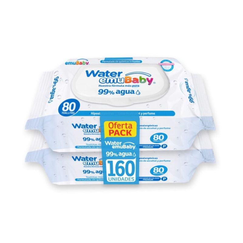 EMUBABY - Toallitas Húmedas Water Emubaby 160 Un