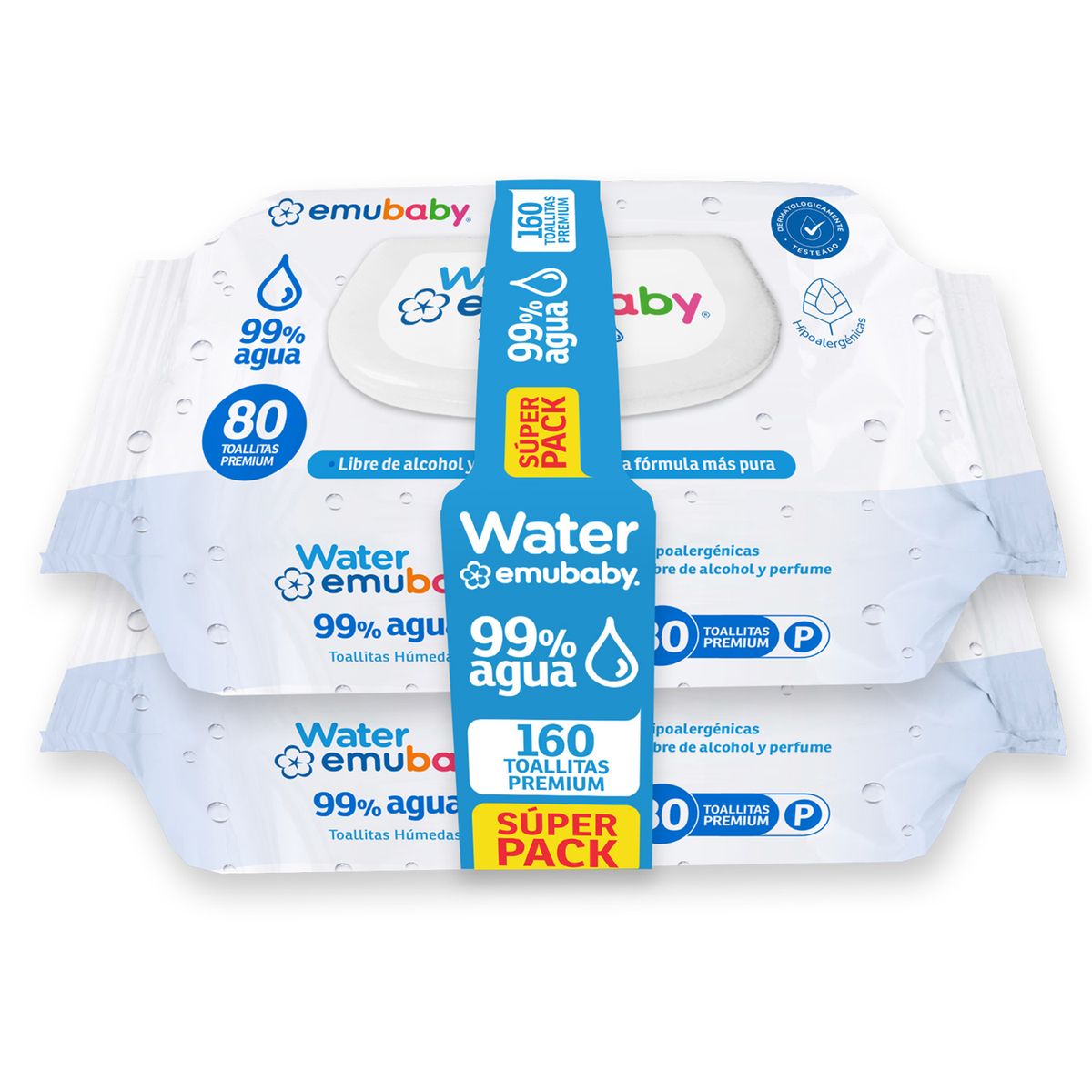 EMUBABY - Toallitas Húmedas Water Emubaby 160 Un