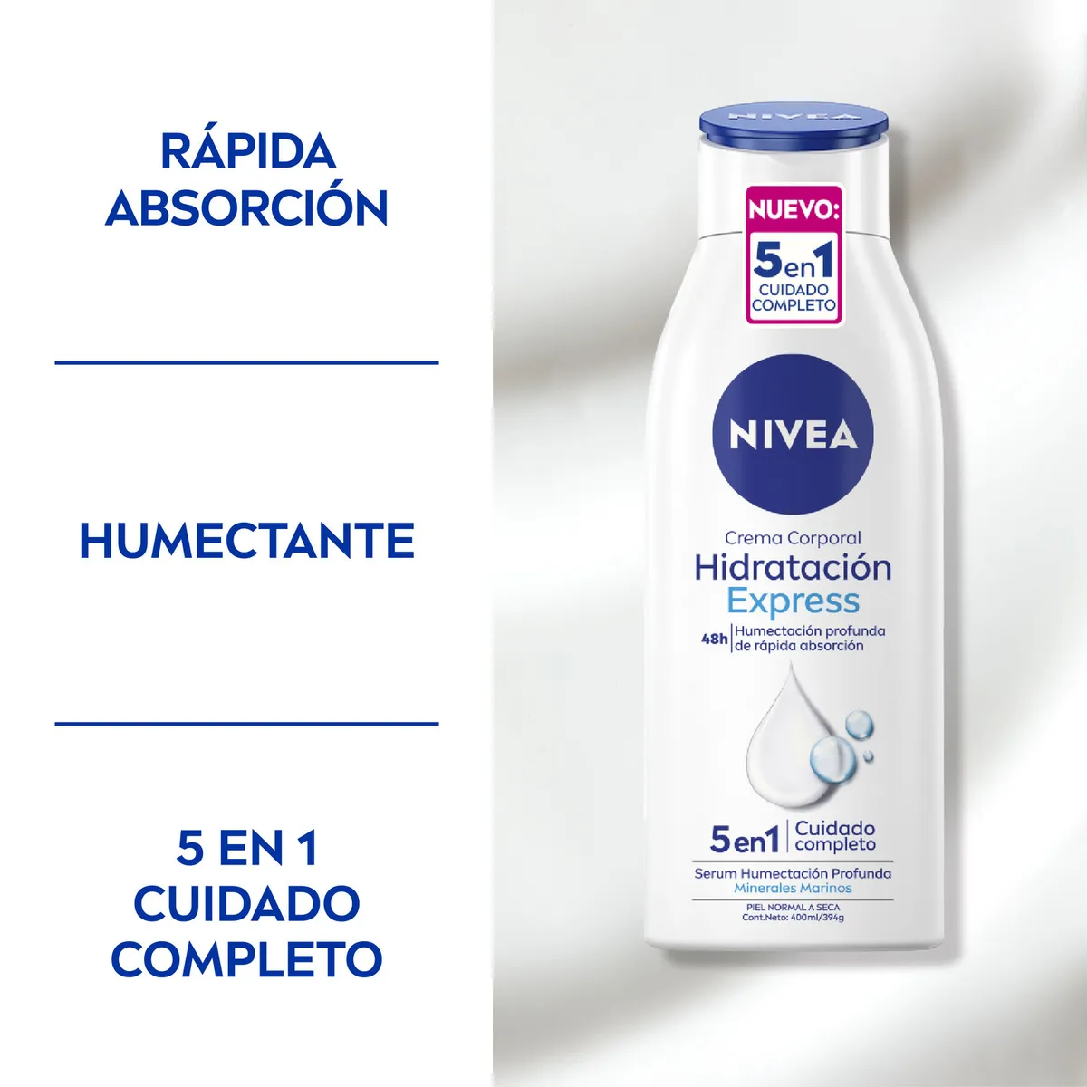 NIVEA - Crema Corporal Nivea Hidratación Express Piel Normal a Seca 400 ml