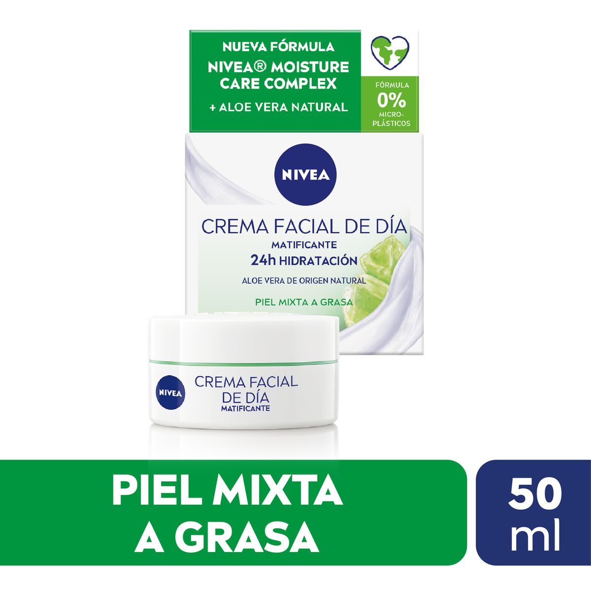 NIVEA - Crema Facial Nivea Matificante de Día FPS 15 Piel Mixta a Grasa 50 ml