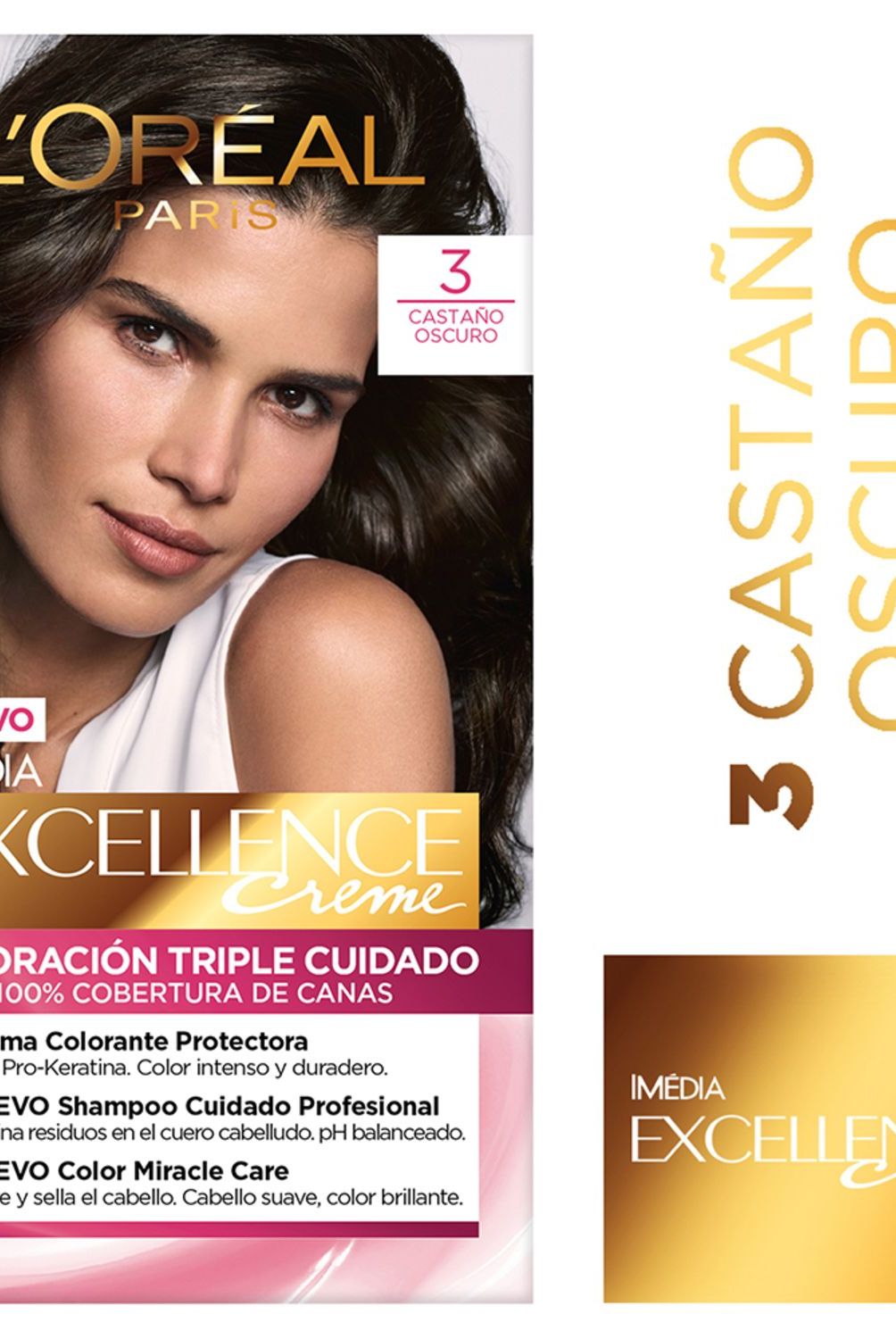 EXCELLENCE - Tinte para Cabello L'Oréal Excellence Castaño Oscuro 3 1 Un