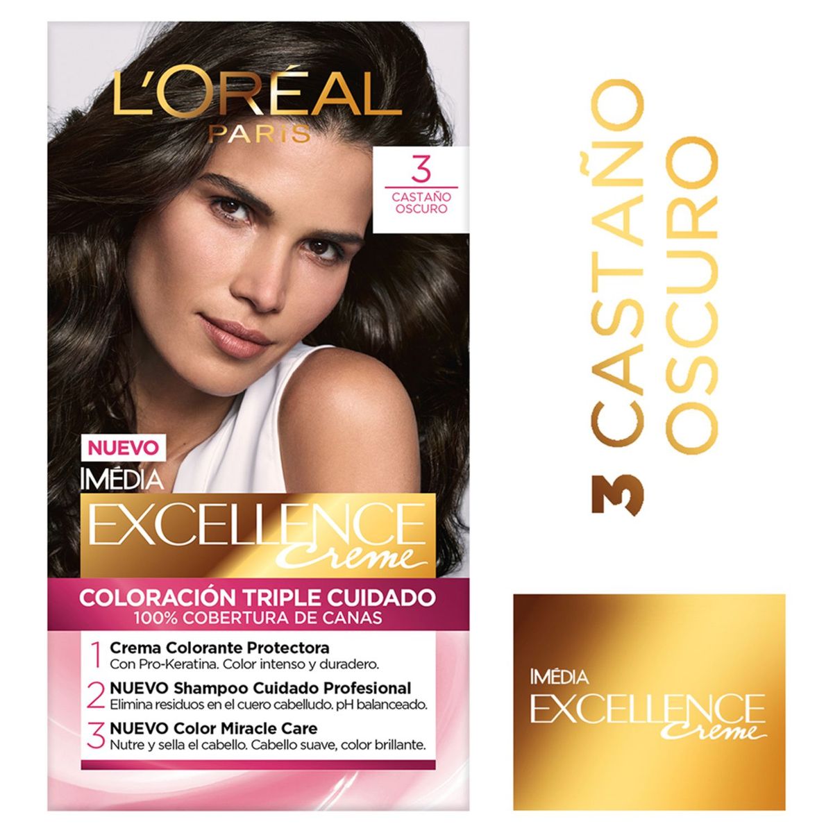 EXCELLENCE - Tinte para Cabello L'Oréal Excellence Castaño Oscuro 3 1 Un