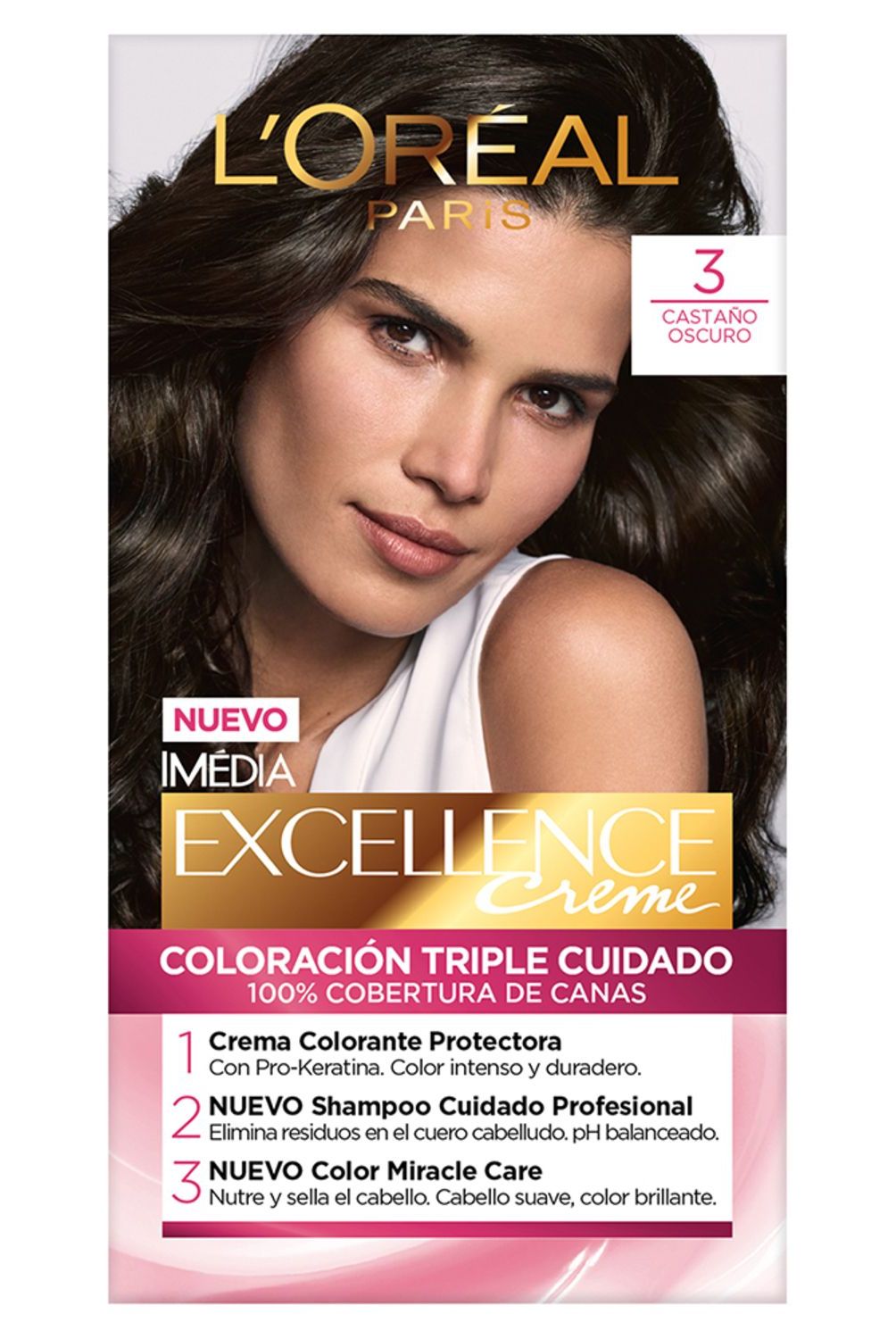 EXCELLENCE - Tinte para Cabello L'Oréal Excellence Castaño Oscuro 3 1 Un