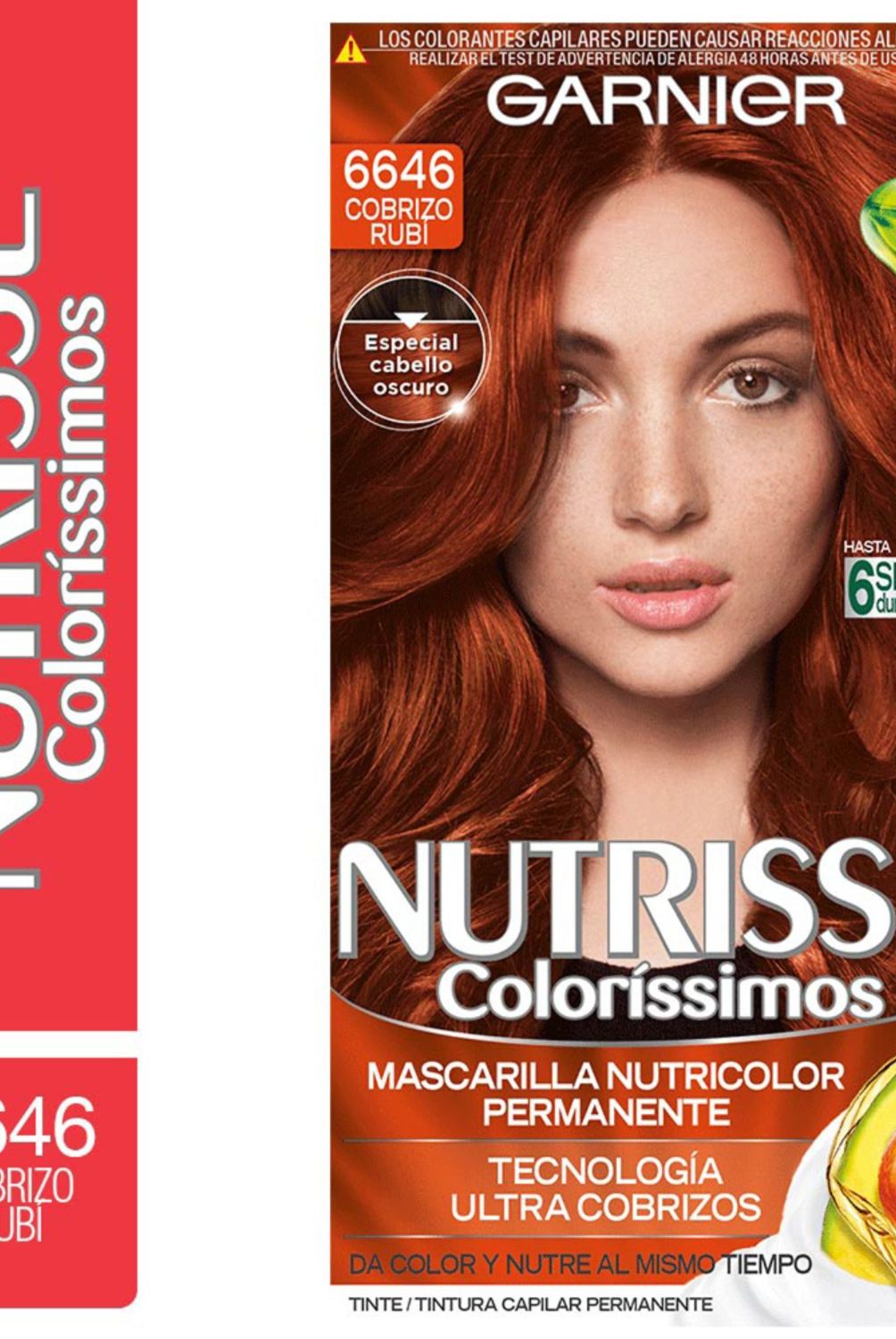 NUTRISSE - Tinte para Cabello Garnier Nutrisse 6646 Cobrizo Rubí 1 Un