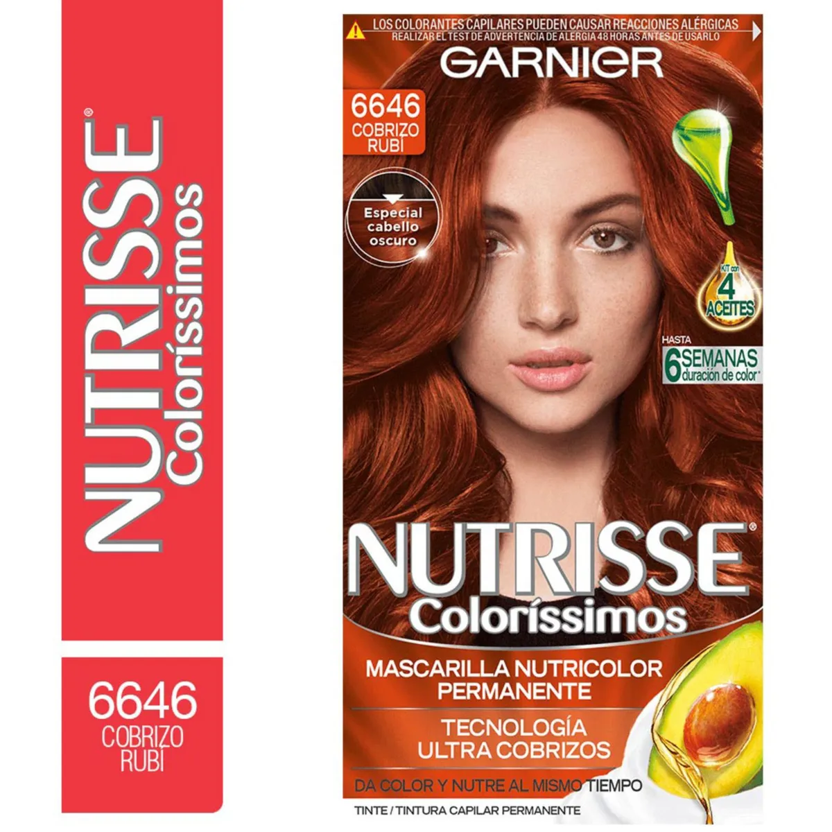 NUTRISSE - Tinte para Cabello Garnier Nutrisse 6646 Cobrizo Rubí 1 Un