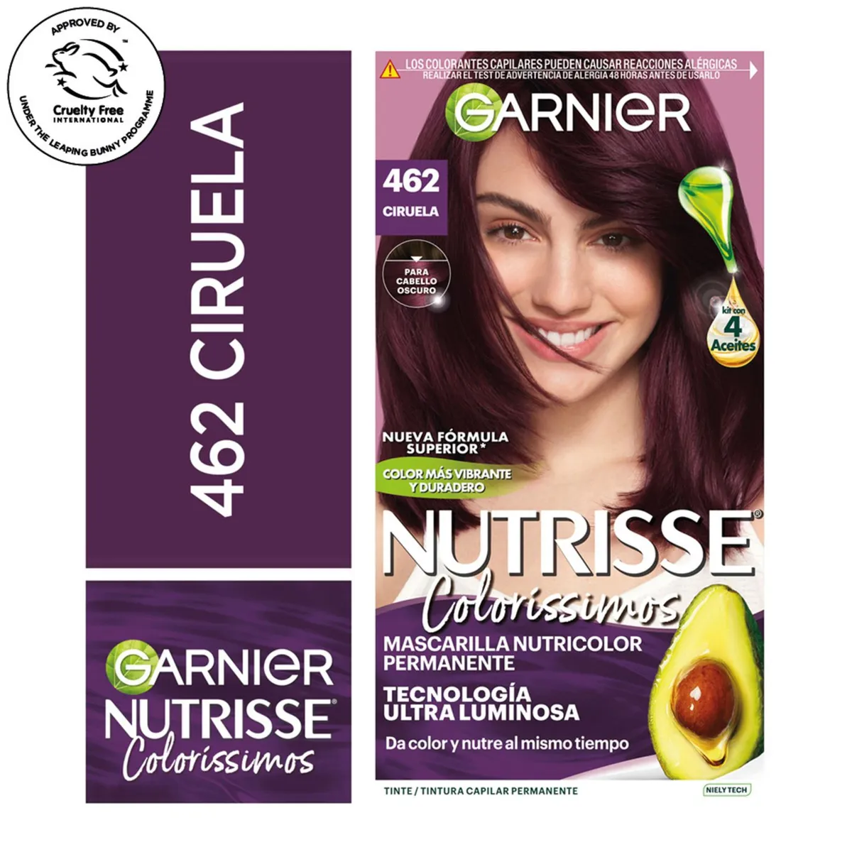 NUTRISSE - Tinte para Cabello Garnier Nutrisse 462 Ciruela 1 Un