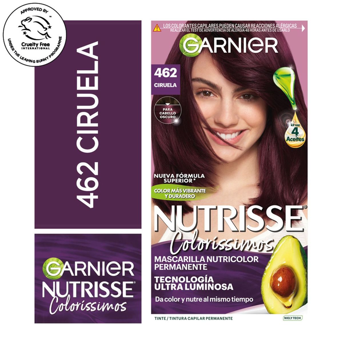 NUTRISSE - Tinte para Cabello Garnier Nutrisse 462 Ciruela 1 Un