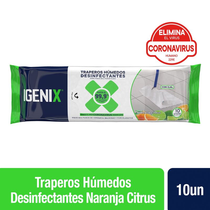 IGENIX - Traperos Húmedos Desinfectantes Igenix Naranja Citrus 10 Un