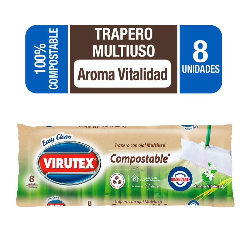 VIRUTEX - Trapero Virutex con Ojal Multiuso Compostable Aroma Vitalidad 8 Un