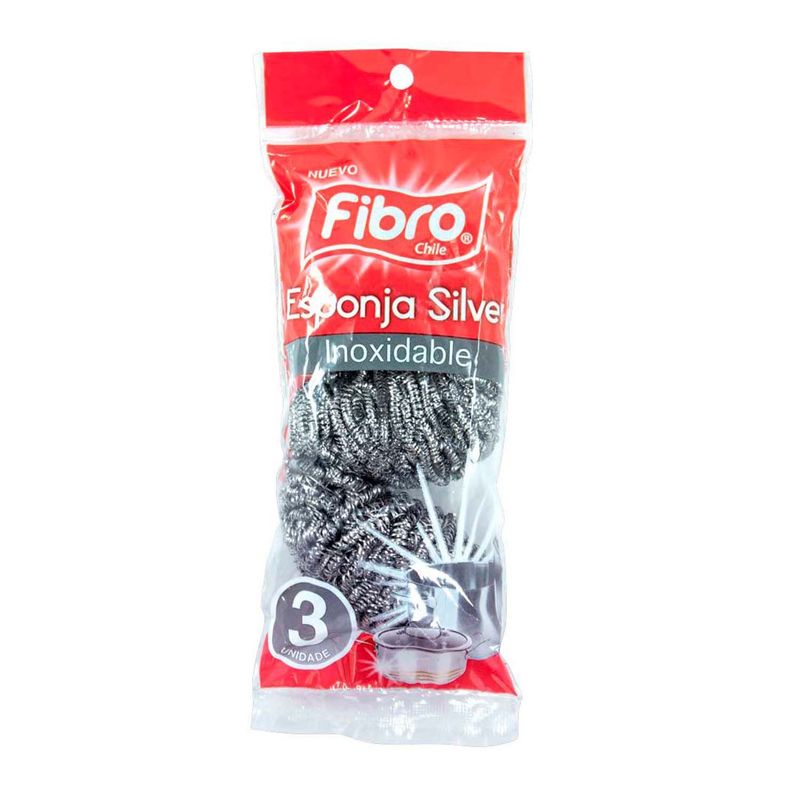 FIBRO - Esponja Silver Inoxidable Fibro 3 Un