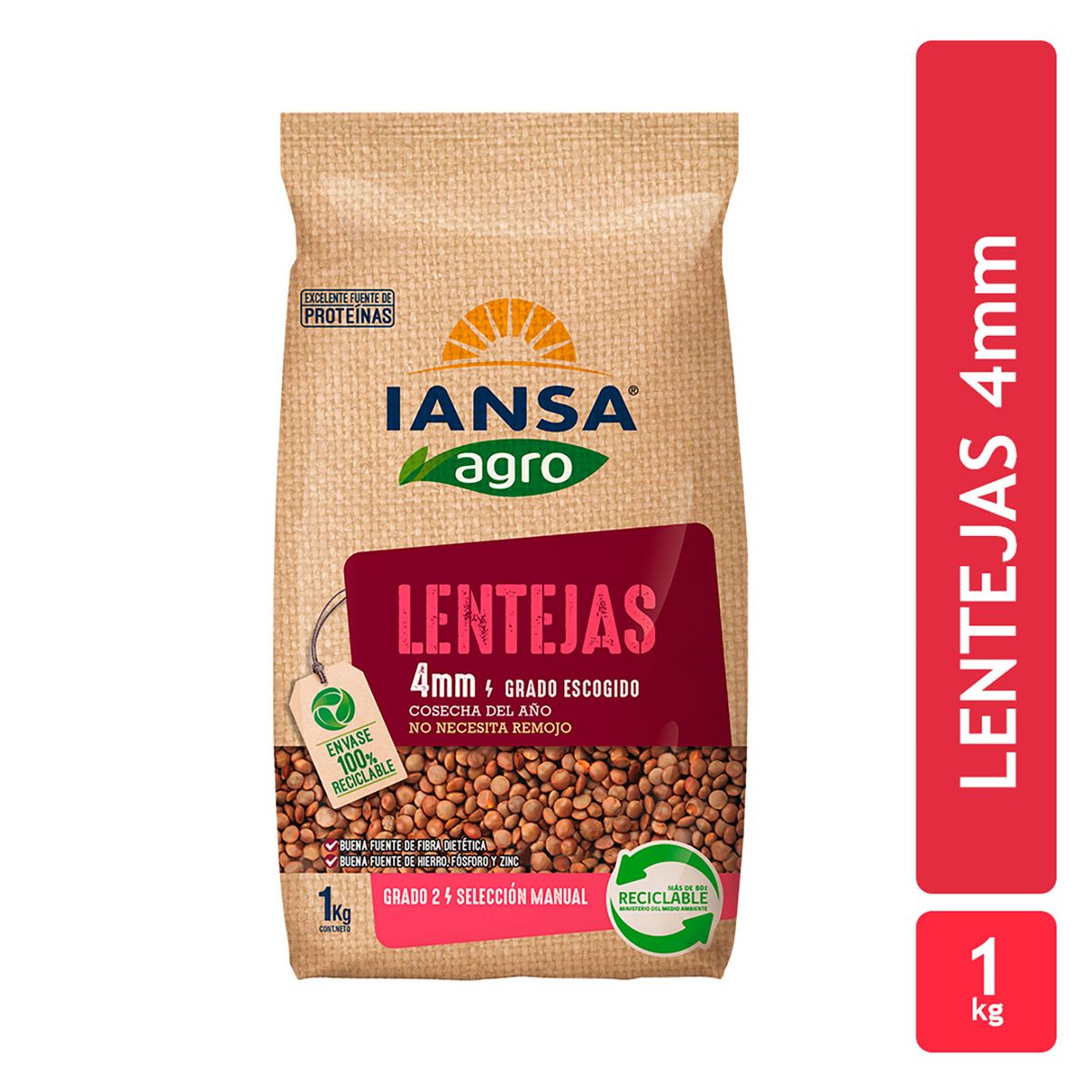 IANSA AGRO - Lentejas 4Mm Iansa Agro 1 Kg
