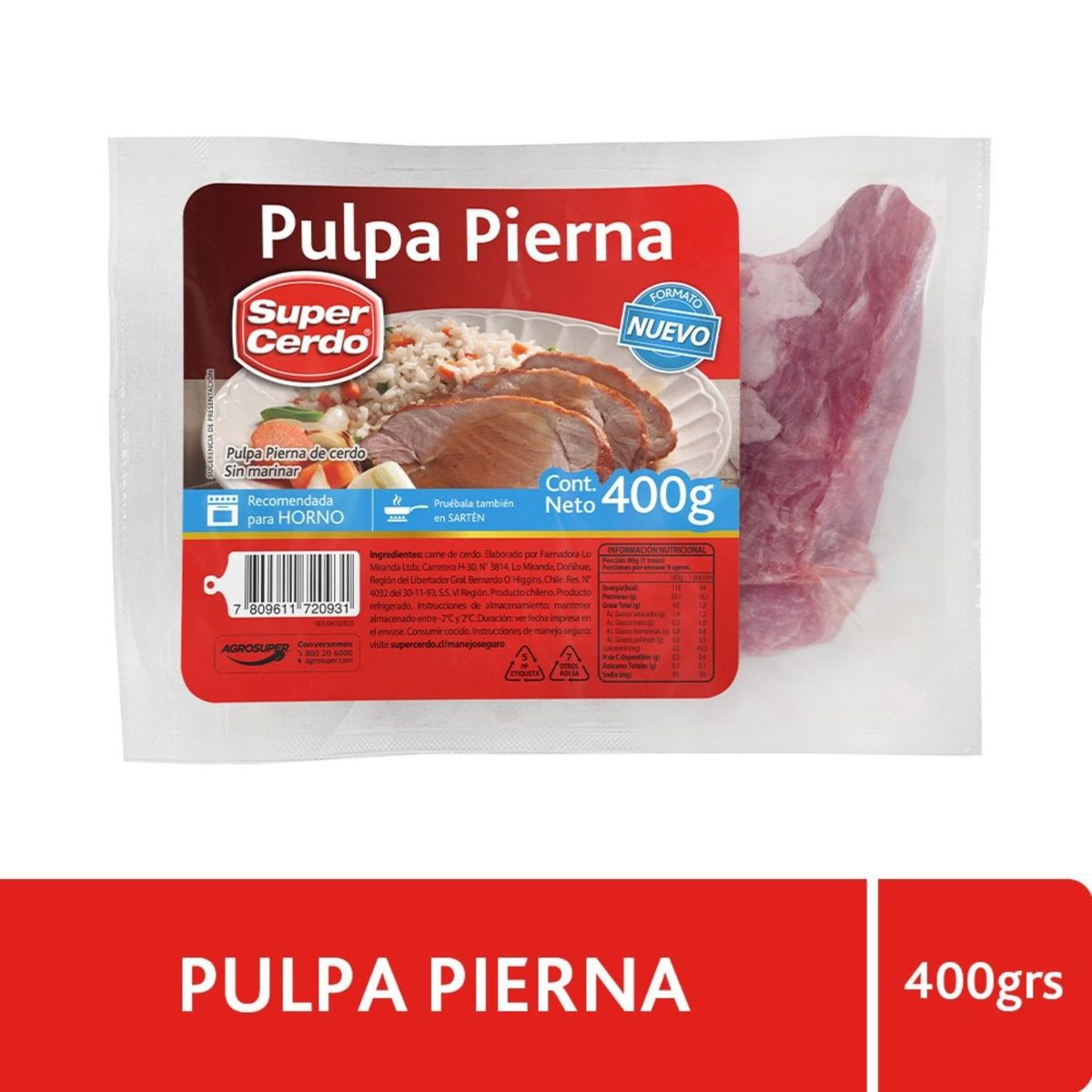 SUPER CERDO - Pulpa Pierna de Cerdo Super Cerdo 400 g