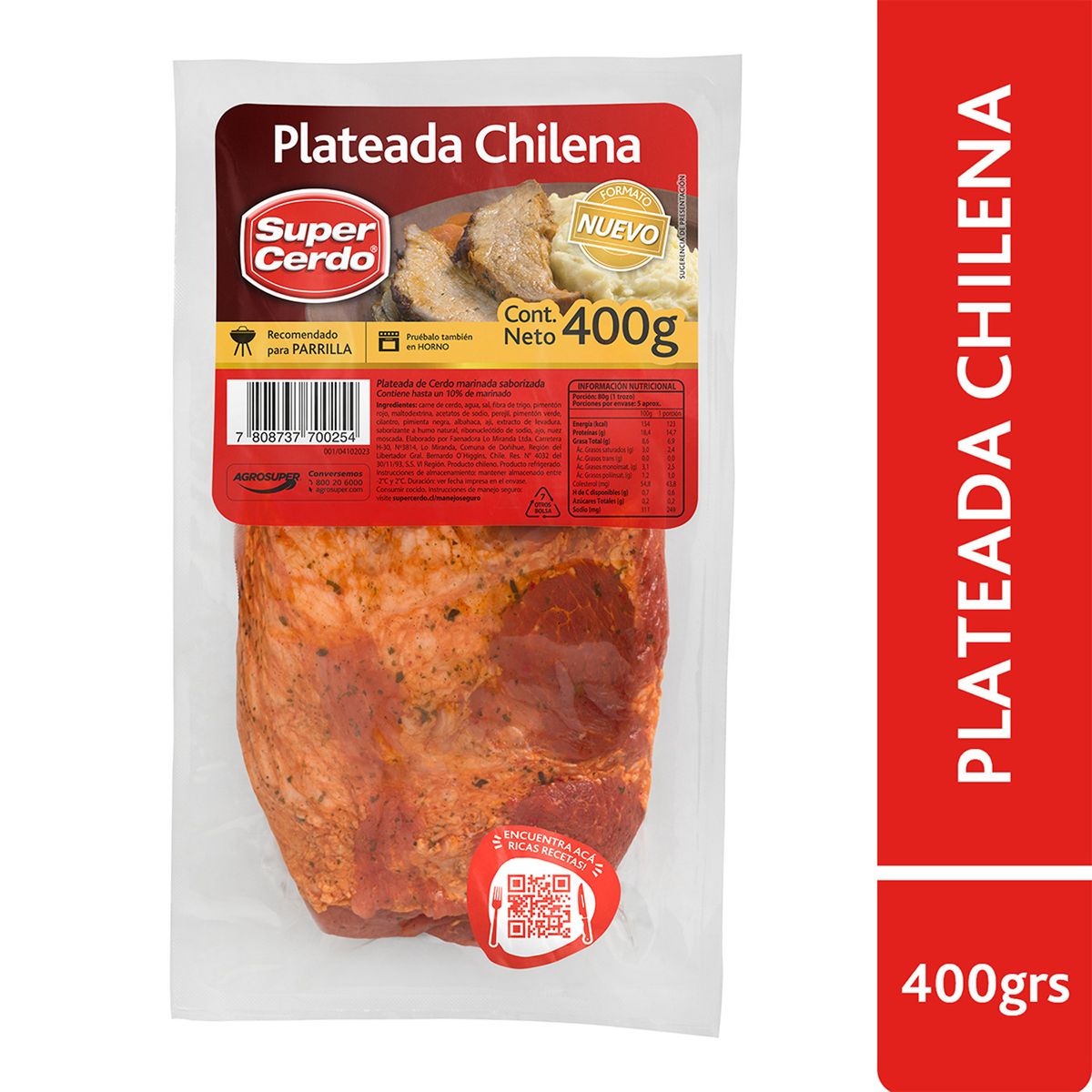 SUPER CERDO - Plateada de Cerdo a la Chilena Super Cerdo 400 g