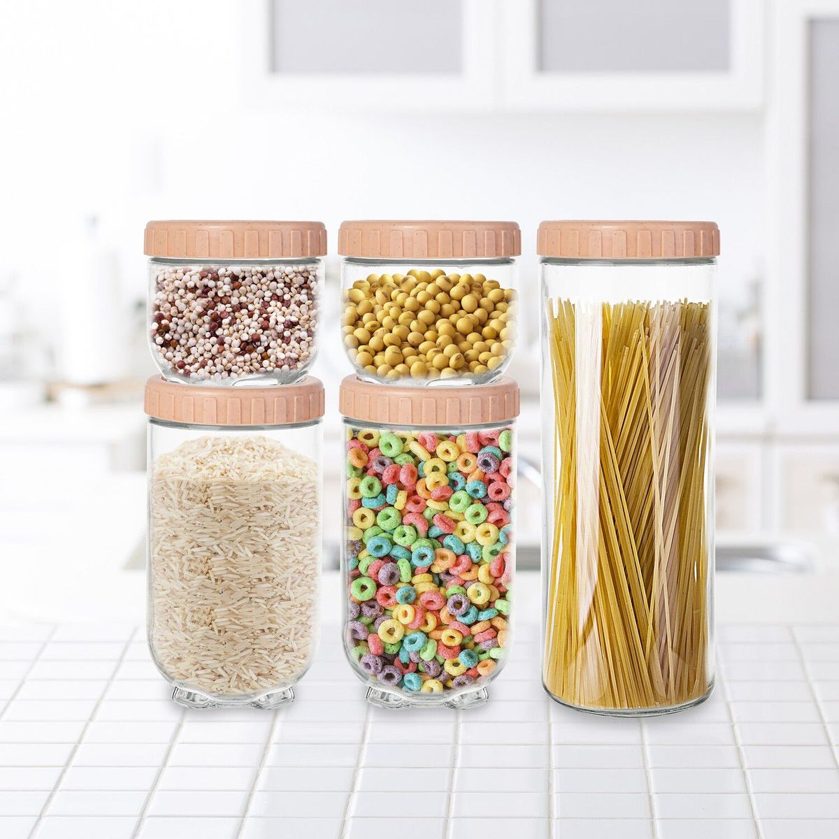 CASA JOVEN - Set 5 Canister Vidrio Melon