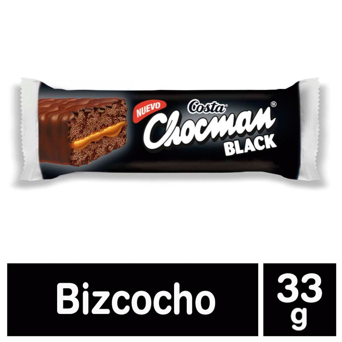 COSTA - Bizcocho Chocman Black Chocolate Relleno 33 g