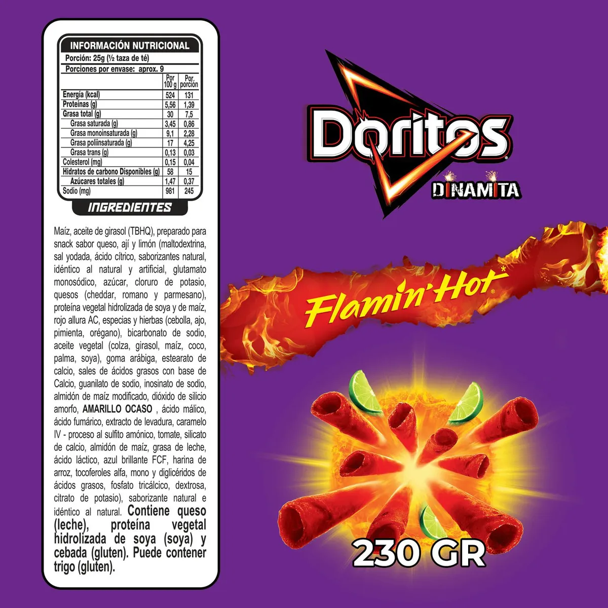 EVERCRISP - Doritos Dinamita Flaming Hot 230 g