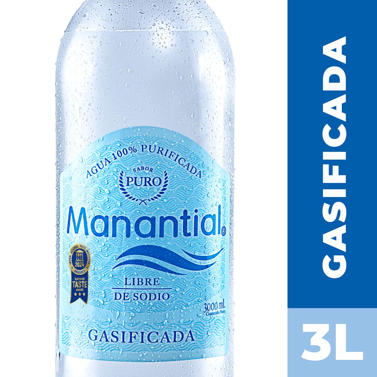MANANTIAL - Agua con Gas Manantial 3 L