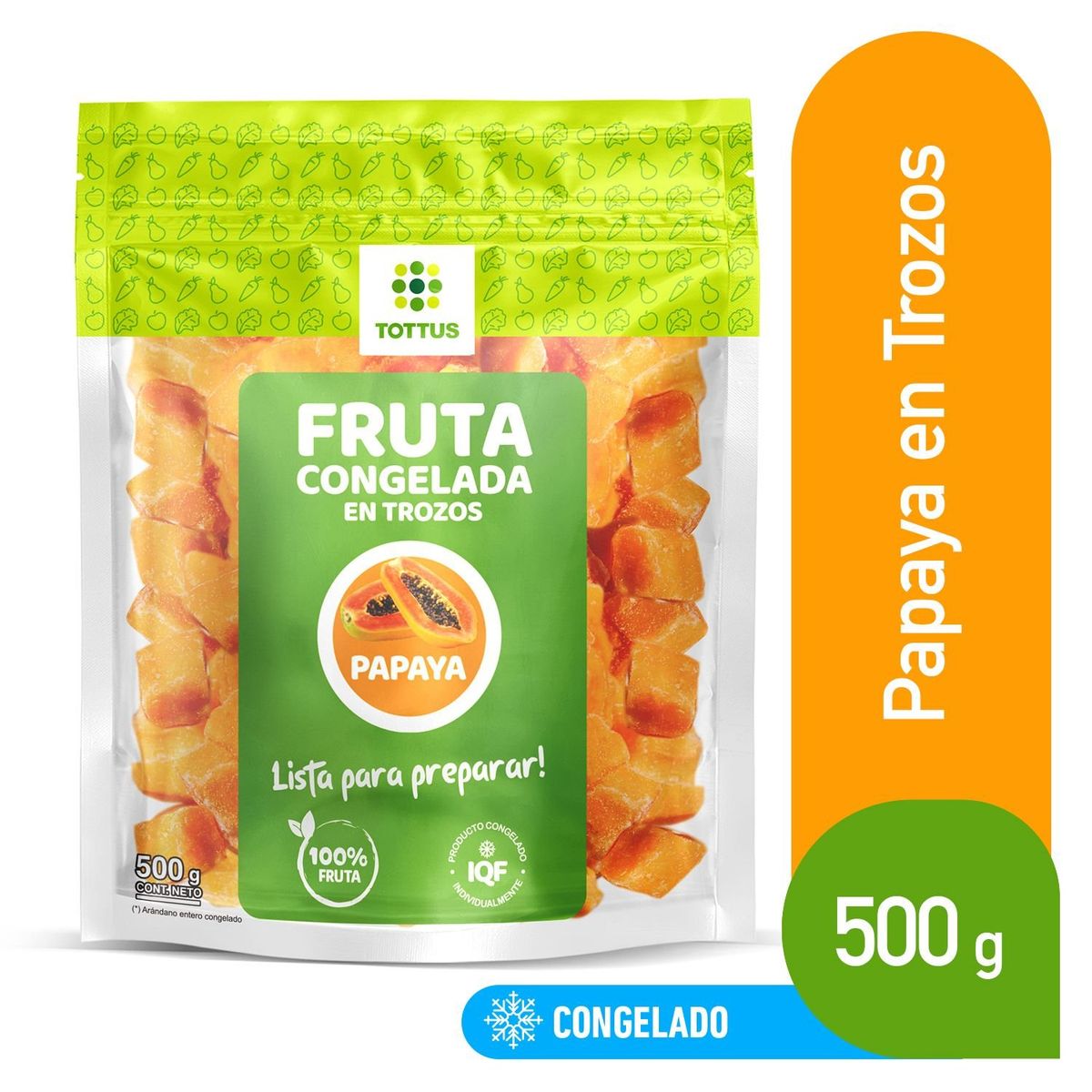 TOTTUS - Papaya en Trozos Congelada Tottus 500 g
