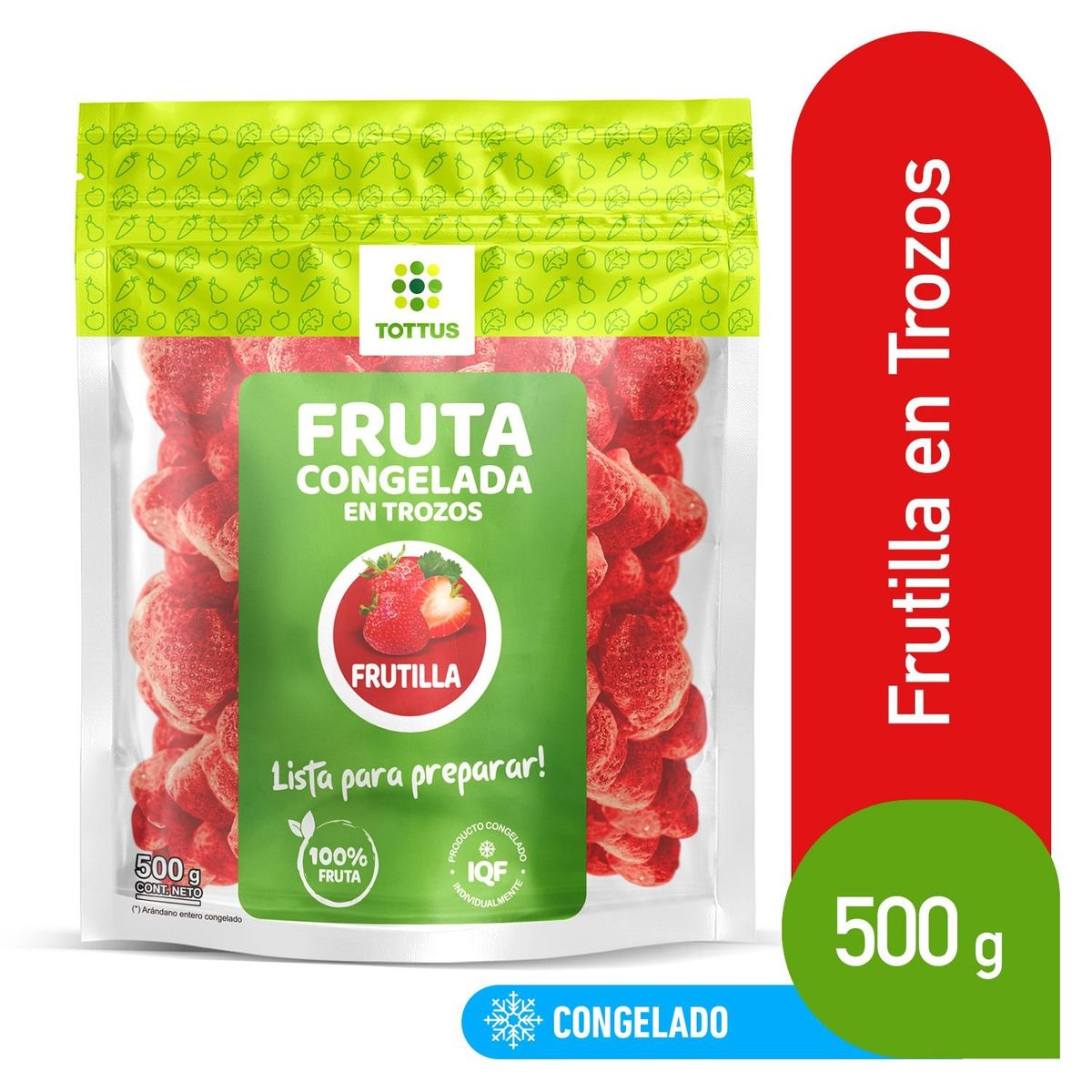 TOTTUS - Frutilla en Trozos Congeladas Tottus 500 g