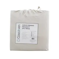 CASA JOVEN - Juego Sabanas Megasoft 2Plz Beige