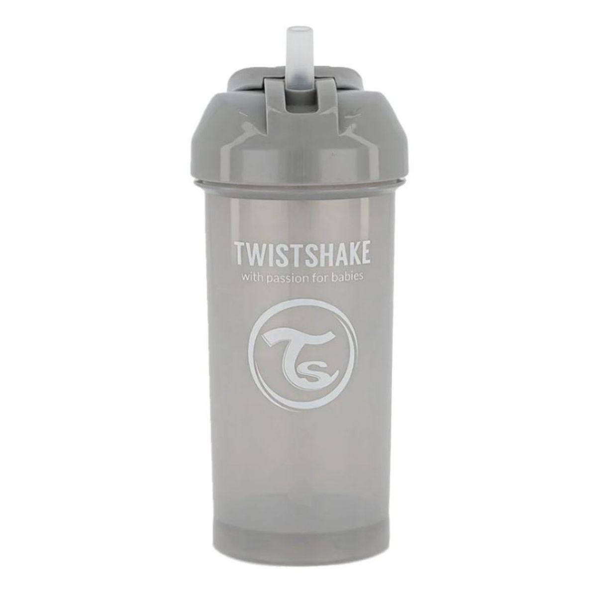 TWISTSHAKE - Vaso con Bombilla Gris 360 ml Twistshake Un