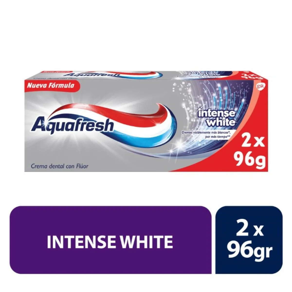 AQUAFRESH - Pack Cremas Dentales Aquafresh Intense White 2 x 96 g