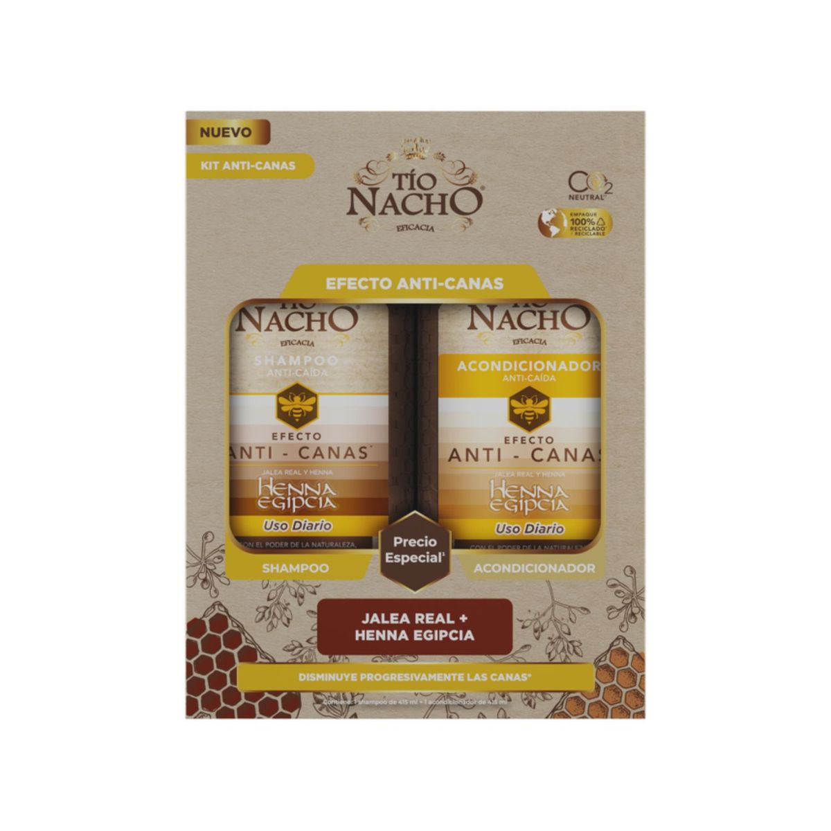 TIO NACHO - Pack Shampoo + Acondicionador Henna Egipcia Tío Nacho 415 ml + 415 ml