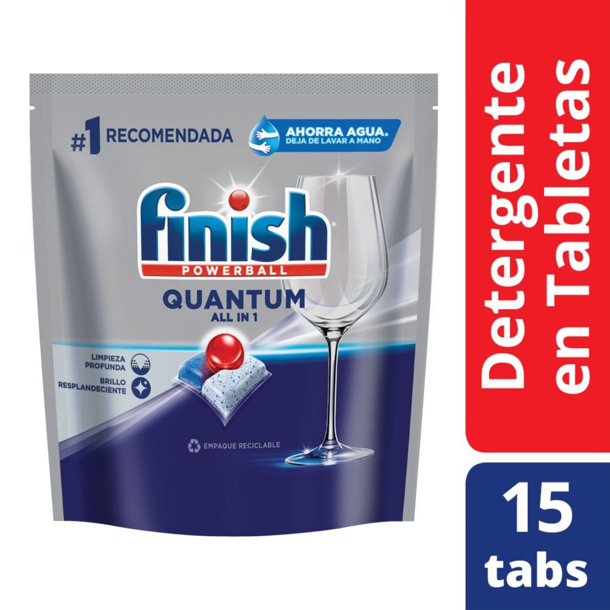 FINISH - Detergente en Tabletas para Lavavajillas Quantum Finish 15 Un