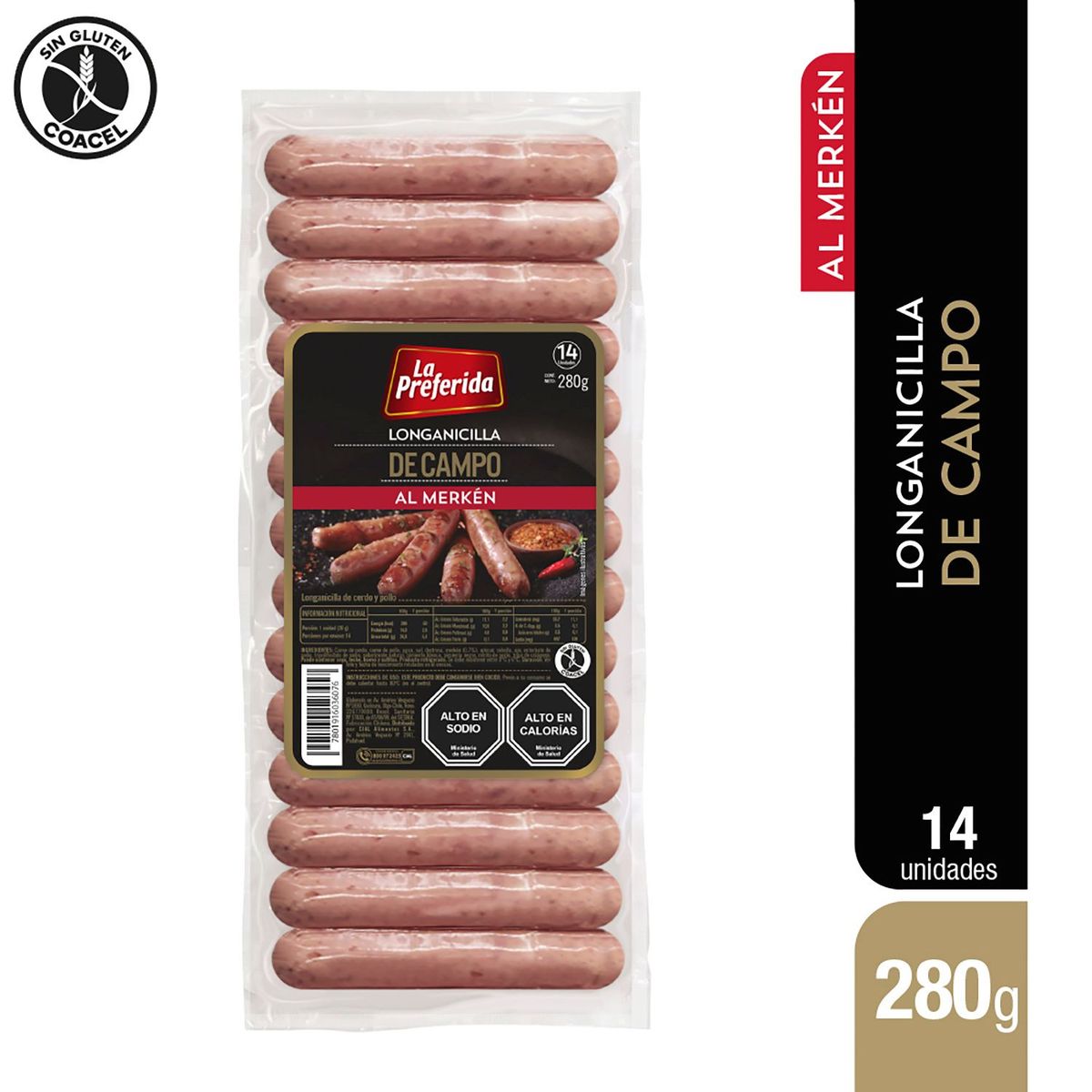 LA PREFERIDA - Longanicilla Campo al Merkén La Preferida 280 g