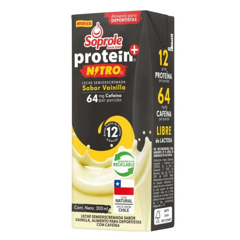 SOPROLE - Leche Semidescremada Nitro Sabor Vainilla Soprole 200 ml