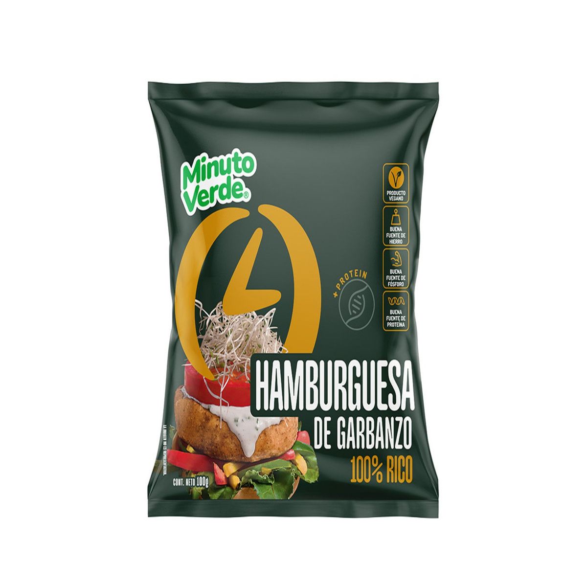 MINUTO VERDE - Hamburguesa Vegetal de Garbanzos Minuto Verde 100 g