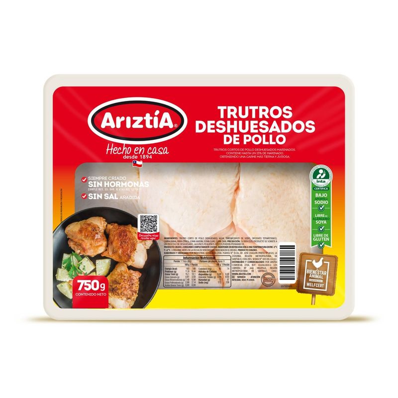 ARIZTIA - Trutros de Pollo Deshuesados Ariztia 750 g