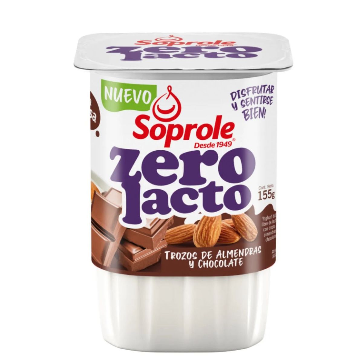 SOPROLE - Yoghurt Zerolacto Trozos de Almendras y Chocolate Soprole 155 g